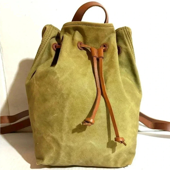 Olive Green Canvas Backpack - Picture 1 of 11